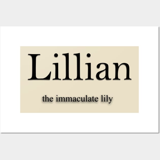 Lillian Name meaning Wall Art by Demonic cute cat